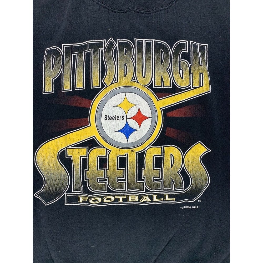 90s PITTSBURGH STEELERS FOOTBALL Gray 1995 NFL Swe